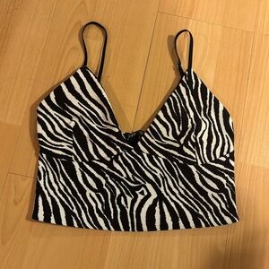 Zara Black and White Zebra Print Camisole